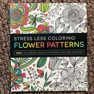 Stress Less Adult Coloring Book - 100+ Pages of Flower Patterns